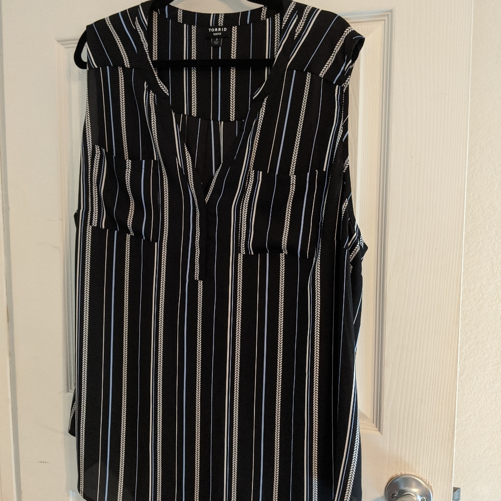 Black and blue stripe Harper top